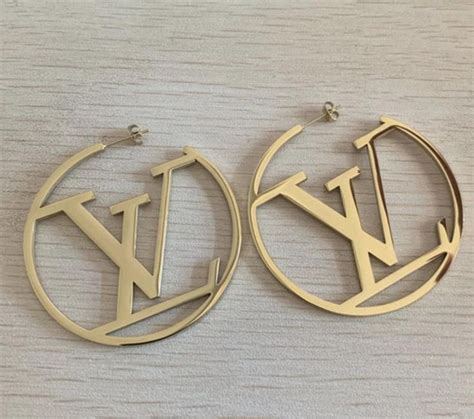 louis vuitton earrings logo hoops|Louis Vuitton hoop earrings poshmark.